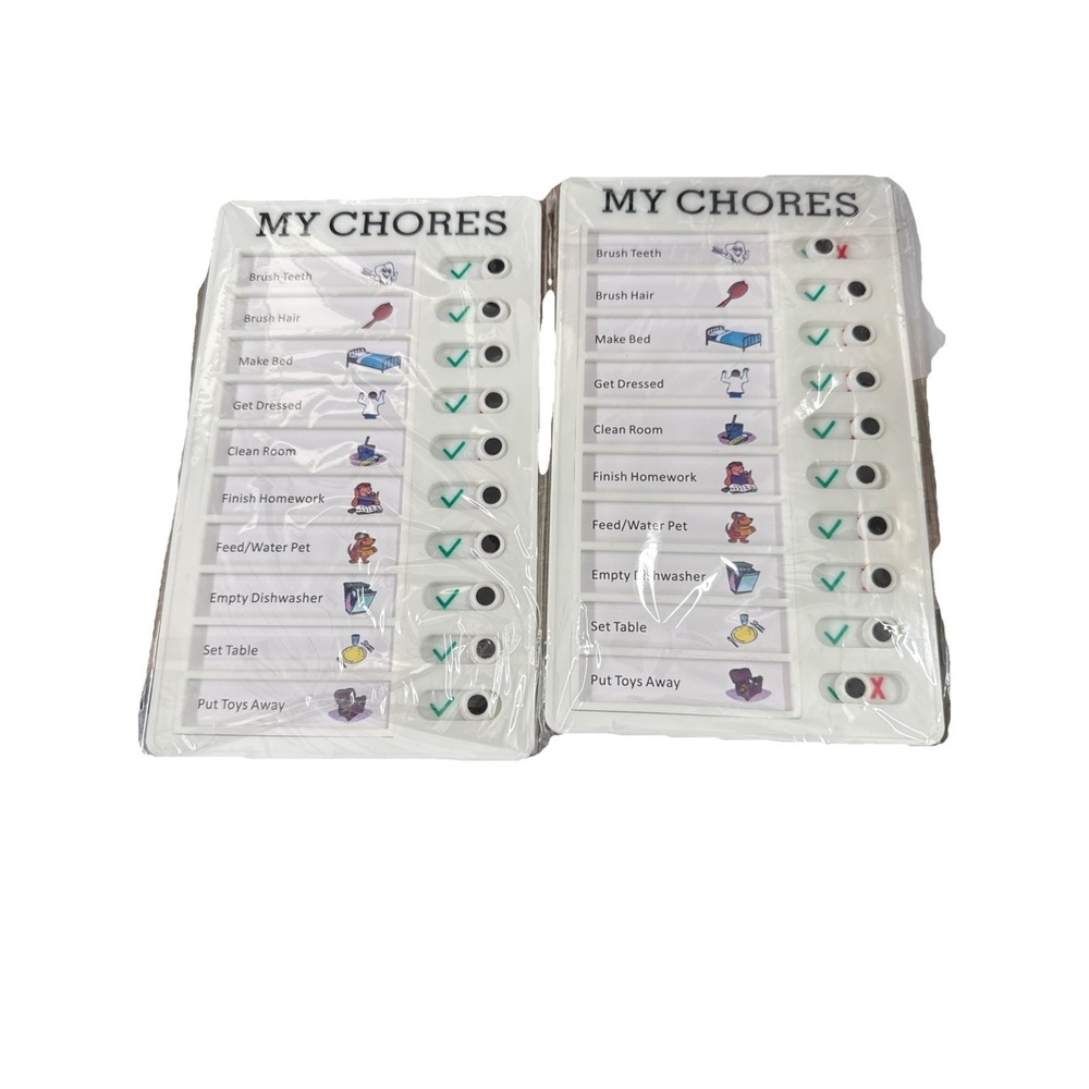 Daily Checklist Sliding Routine Chore Tracker‎ Chart for Kids Lot 2